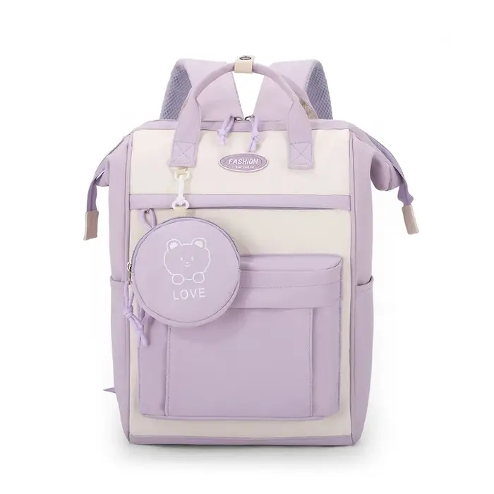 Sac à dos scolaire décontracté pour étudiants, couleur unie, simple, grande capacité, imperméable, s
