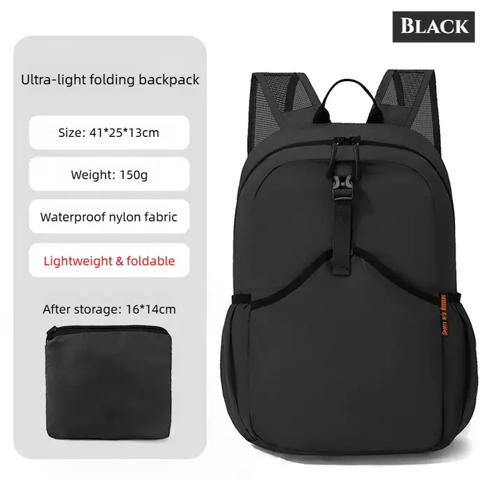 Sac à dos de montagne pliable de grande capacité pour hommes et femmes, sac léger pour voyage en ple