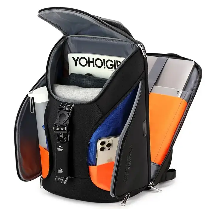 Sac à dos d'affaires pour ordinateur portable 18 pouces pour hommes, sacs à dos spacieux de voyage m