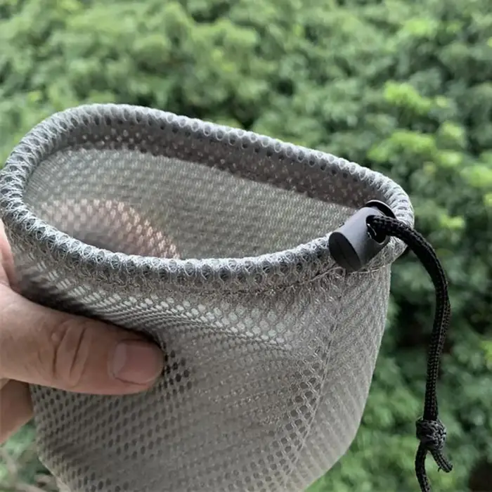 Mini sac à cordon en maille Durable, sac de rangement d'objets, organisateur de bouteilles, randonné