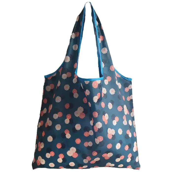 Grand sac de courses pliable en polyester à motif floral