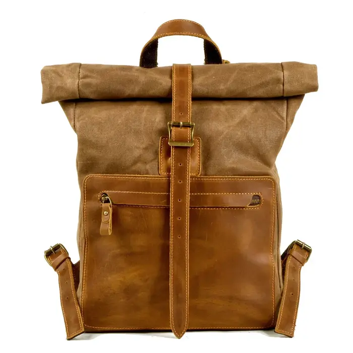 Sacs à dos en cuir de toile d'extérieur Vintage voyage loisirs sac à dos pour ordinateur portable d'affaires pour