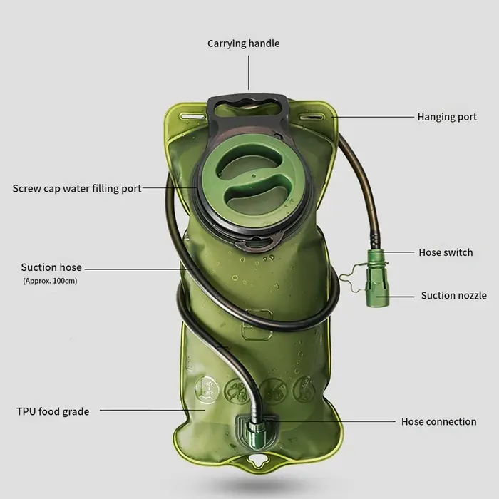 Sac à dos d'hydratation avec réservoir d'eau de 2L