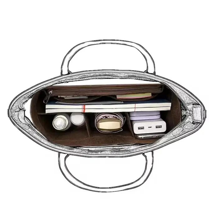 Organisateur de sac, doublure en feutre