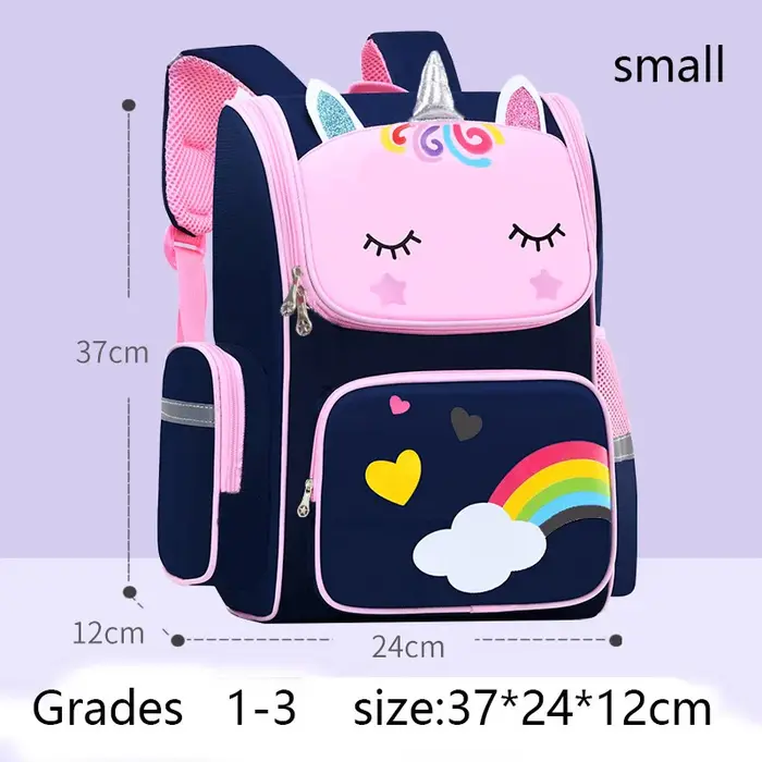 Sac à dos enfant pour fille licorne enfants Bookbag yeux arc-en-ciel sac d'école adolescente sac à d