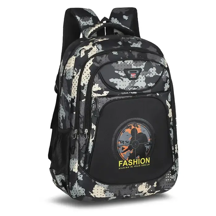 Sac à dos d'école primaire pour garçons de la 3e à 6e années, grande capacité, léger, Camouflage, co