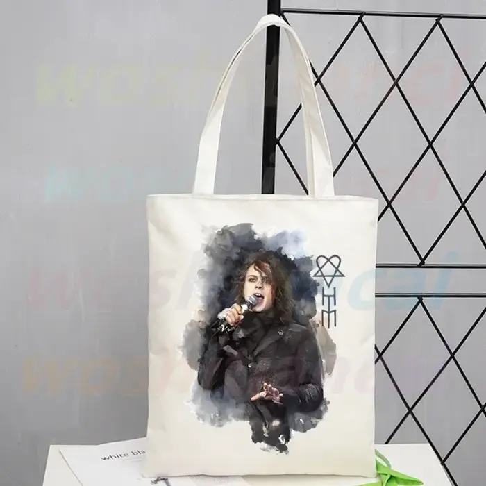Him Ville Valo sacs à bandoulière en toile grande capacité collège Harajuku sac à main femmes sac sac à provisions