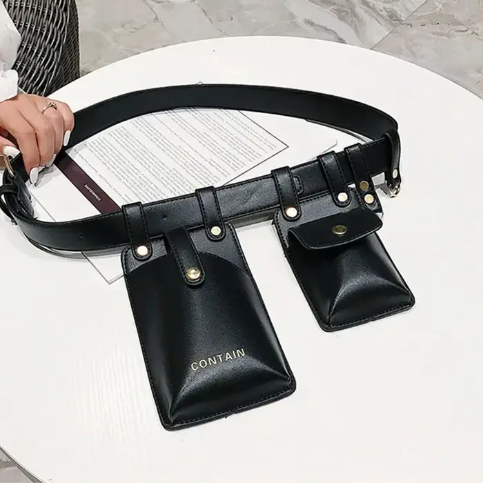 Femmes marque Fanny Pack mode cuir ceinture sac rein haute capacité taille sacs étanche multi-poches