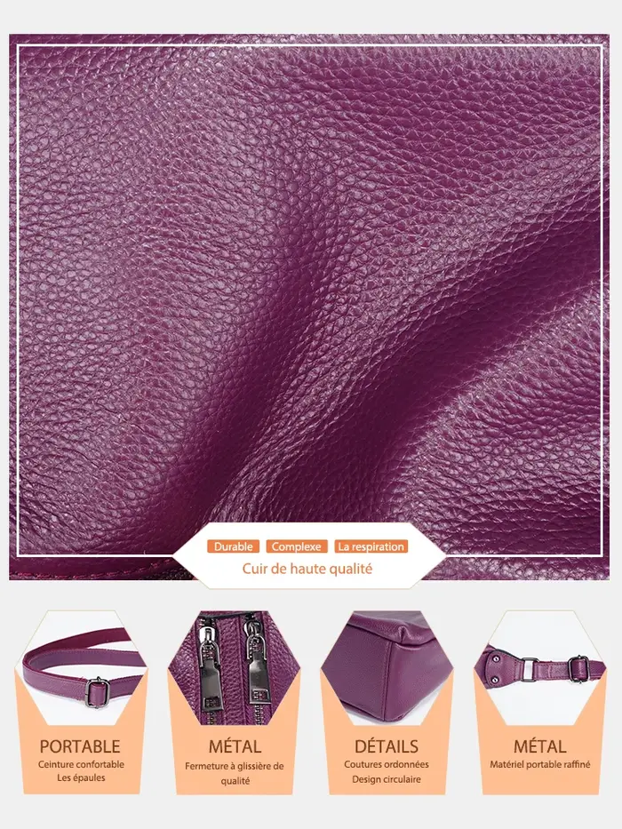 Zency – sac à bandoulière élégant en cuir véritable pour femmes