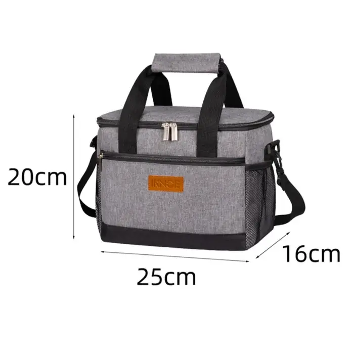 Sac isotherme pour boîte à lunch, sac isotherme portable pour étudiants, sac à main de pique-nique pour repas, avec compartiment de rangement, 1 pièce, noir