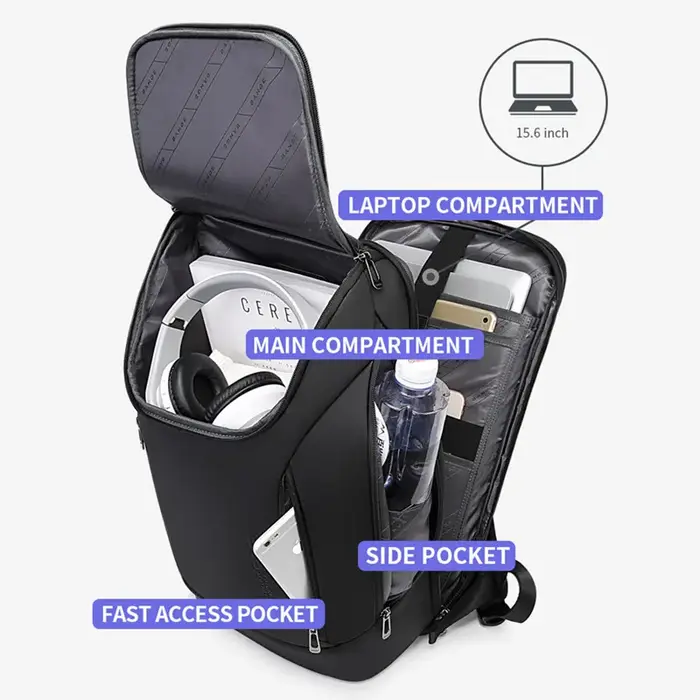 BANGE Anti-vol étanche sac à dos pour ordinateur portable 17 sac d'ordinateur voyage affaires randon