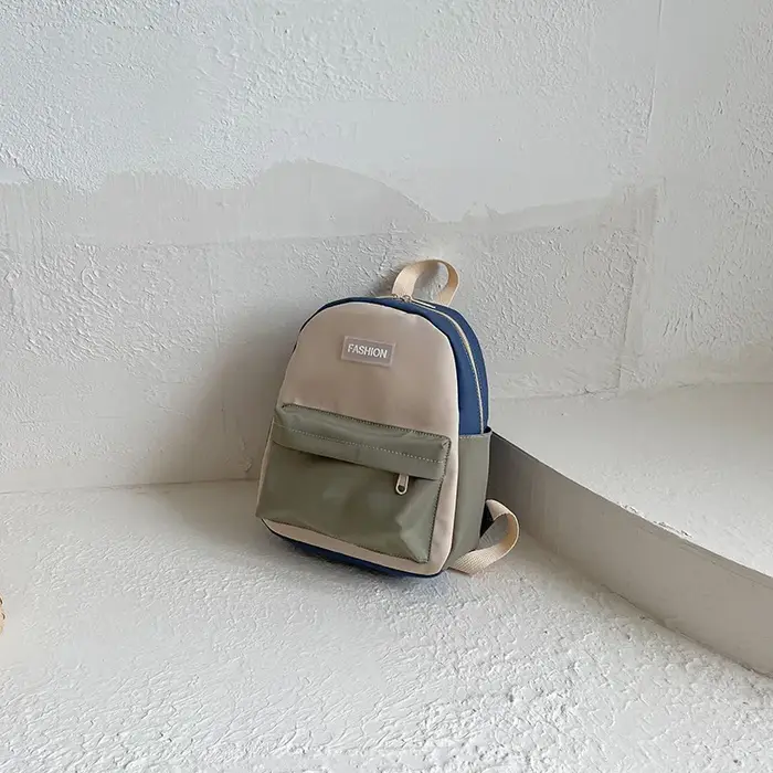 Sac à dos en toile de style coréen pour enfants, léger, unisexe, pour l'école, design color block, r