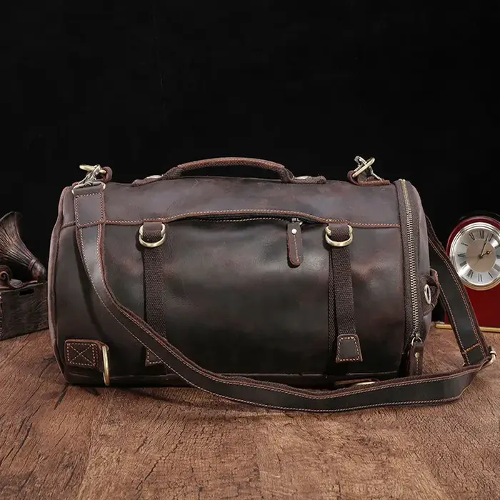 Luufan Design Unique sac à dos en cuir pour hommes Vintage Crazy Horse