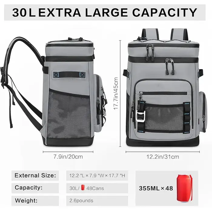 Sac à dos isotherme imperméable de 30L pour hommes et femmes