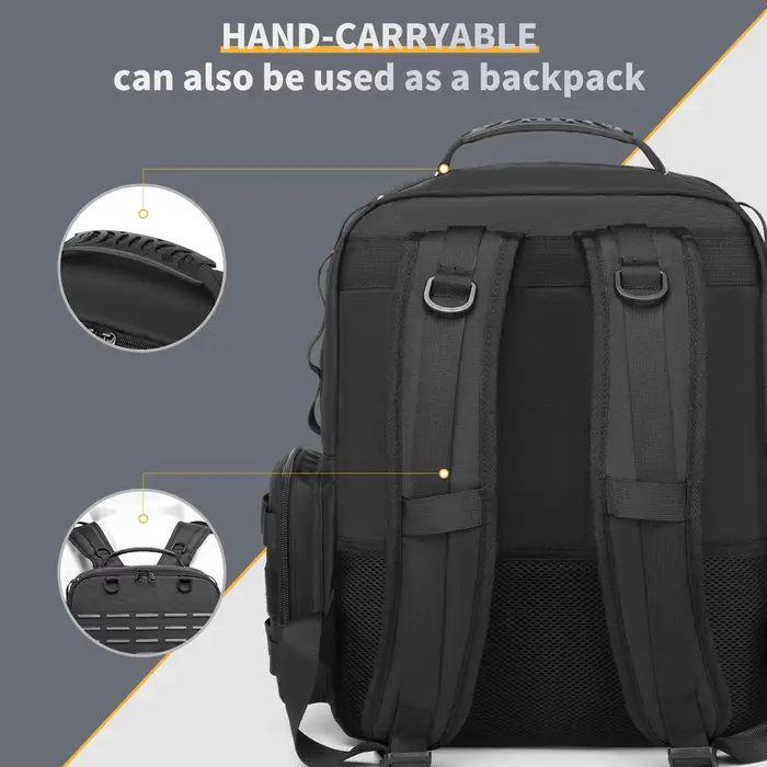 DGEVTool sac à dos robuste pour hommes rangement d'outils avec 3 pochettes à outils organisateur électricien plombier