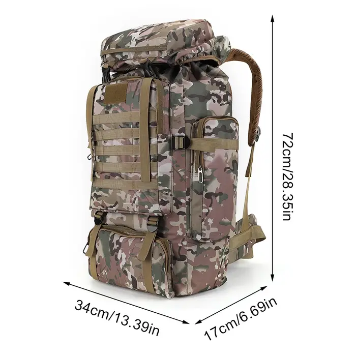 80L randonnée sac à dos alpinisme sac d'escalade sacs à dos tactiques étanche escalade sac à dos voyage accessoires