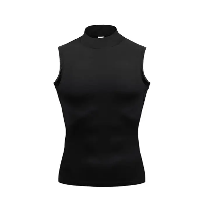 Chemise de Compression hommes débardeur de gymnastique vêtements de Fitness musculaire col roulé Spo
