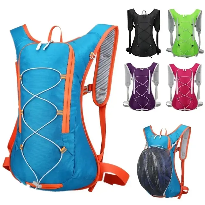 Nouveau 12L Sport de plein air vélo cyclisme course randonnée hydratation sac d'eau stockage casque Pack étanche ultraléger vessie sac à dos