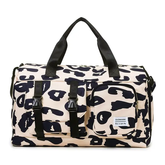 Sac de sport tendance à imprimé léopard, sac de week-end, idéal pour les voyages en plein air, la na