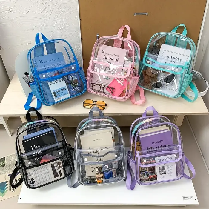 Nouveaux Sacs à Dos Transparents Exquis et Tendance 2026 en PU Imperméable et Durable pour les Trajets Quotidiens