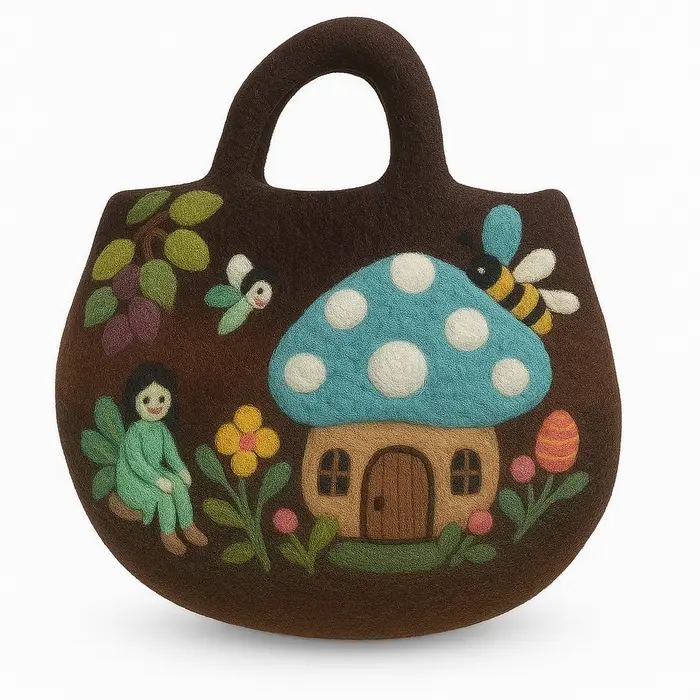 Fairy Garden Felted Bag - 35x27cm