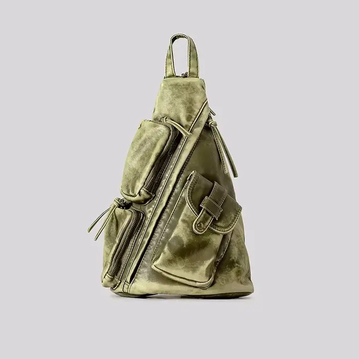 Annmouler-Sac à Dos de Styliste en Cuir Doux Délavé pour Femme
