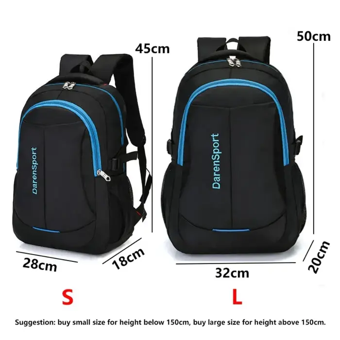 Oxford – sac à dos à bandoulière léger et étanche pour ordinateur portable de voyage