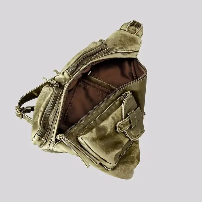 Annmouler-Sac à Dos de Styliste en Cuir Doux Délavé pour Femme