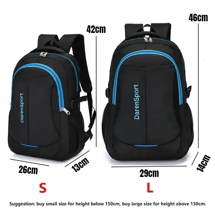 Oxford – sac à dos à bandoulière léger et étanche pour ordinateur portable de voyage