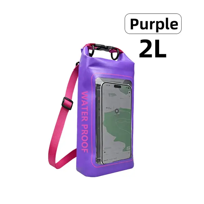 Sac étanche de natation en PVC 2L/5L, sac sec étanche pour téléphone portable pour Trekking, Rafting