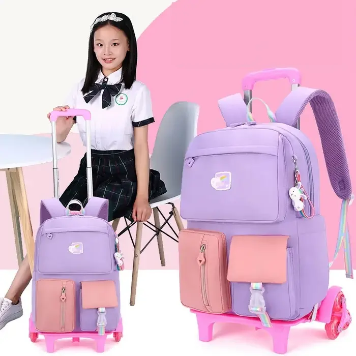Filles école chariot sac roulant sac à dos sac