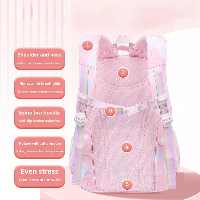 Sac à dos enfant pour fille arc-en-ciel papillon enfants Bookbag sac d'école sac à dos