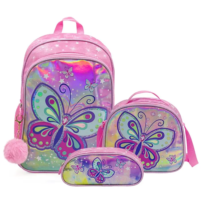 Filles sacs à dos pour l'école dessin animé papillon sacs à dos enfants Nylon épaule sac à dos enfan