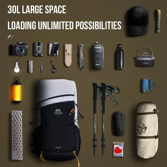 AONIJIE 30L randonnée montagne sac Pack ultraléger pour hommes femmes grande capacité Trail course Camping sac à dos sac à dos FH2530