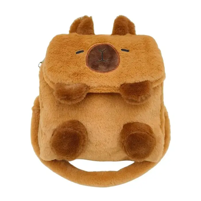 Dessin animé mignon grande capacité Kawaii Capybara en peluche sac à dos cartable étudiant femmes sac à bandoulière sac