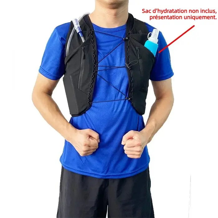 Gilet d'hydratation pour course à pied en plein air avec sac à dos grande capacité