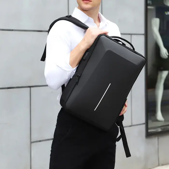 Sac à dos antivol à coque rigide pour homme