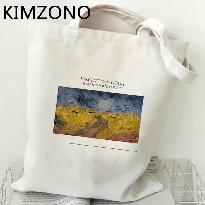 Van Gogh sac à provisions shopping shopper épicerie eco sac à main fourre-tout sacola tissé grab