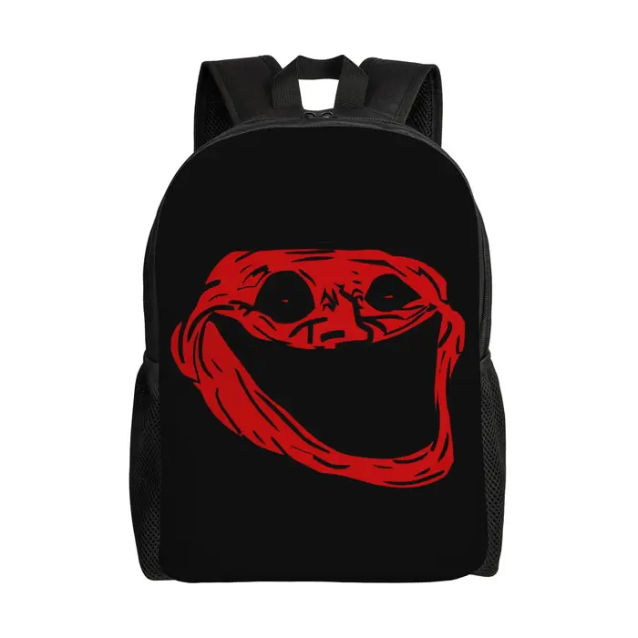 Sac à dos de voyage personnalisé Trollface, drôle, pour hommes et femmes, sac à dos d'école pour ordinateur portable, sac à dos pour étudiants, sac à dos de jour original
