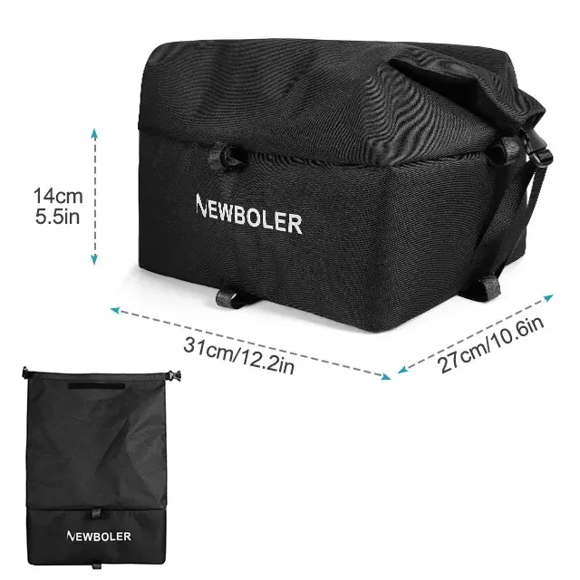 NEWBOLER E-Bike porte-bagages sac en métal lourd grande capacité vélo arrière panier voyage en plein