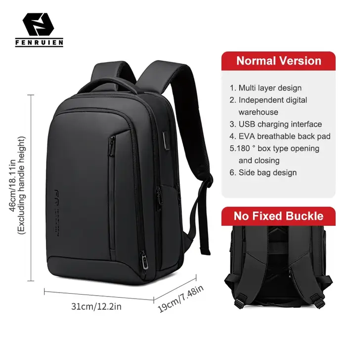 Sac à dos FENRUIEN, sac pour ordinateur portable 16 pouces pour homme, grande capacité, extensible,