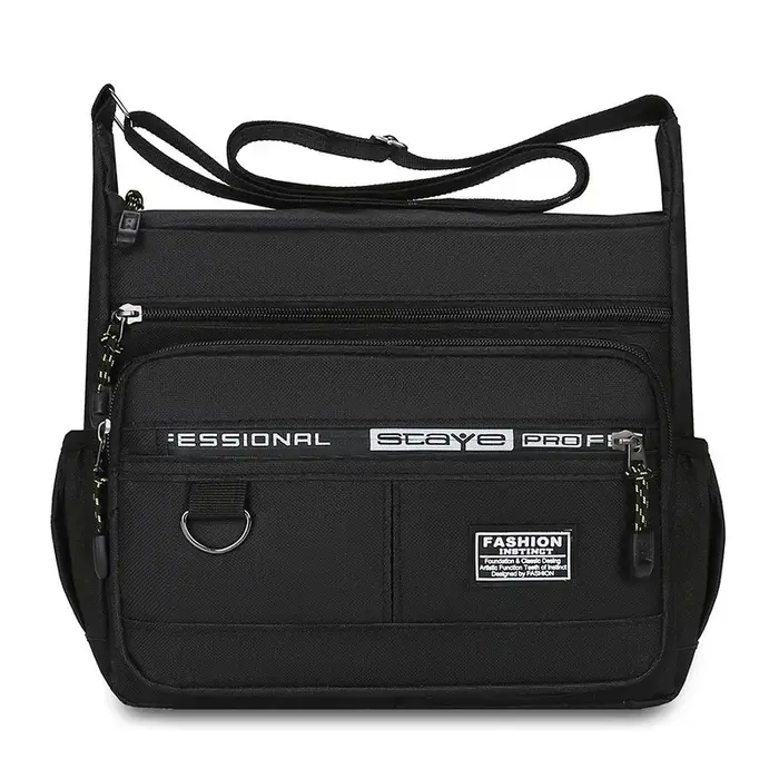 Sac à bandoulière pour hommes avec poches multicouches, bandoulière réglable, sac d'affaires à bando