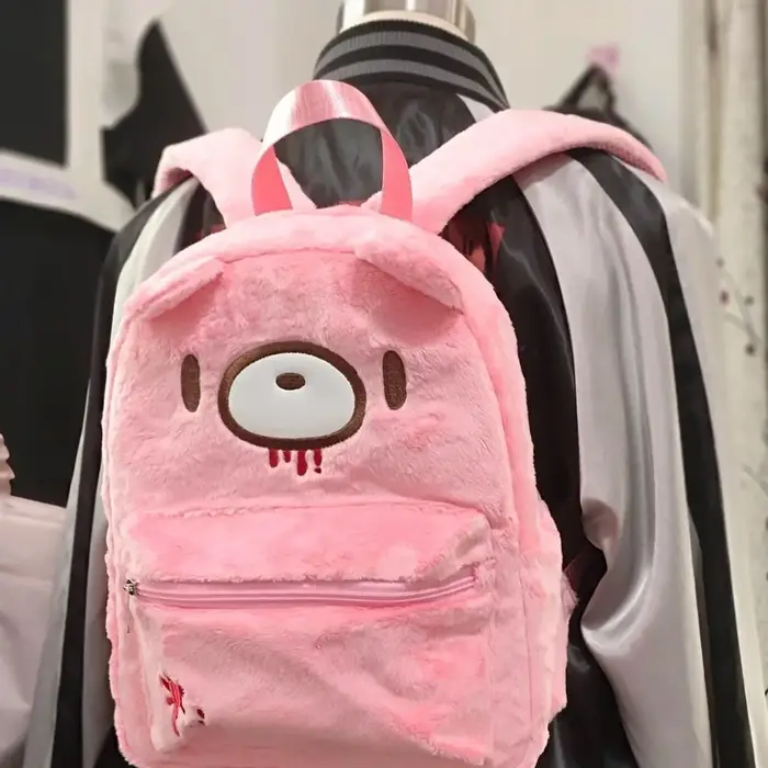 Sac à dos ours rose sang de dessin animé
