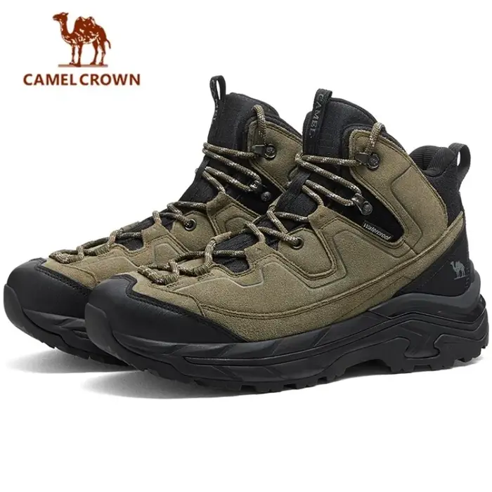 GOLDEN CAMEL – bottes de randonnée pour hommes, mi-hautes, absorbant les chocs, imperméables, antidé
