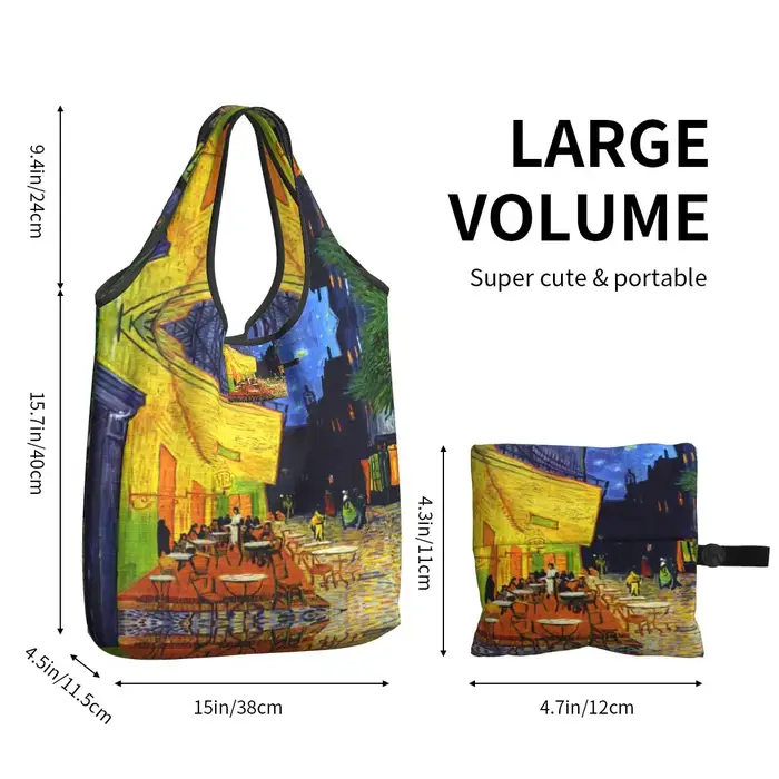Sac fourre-tout portable personnalisé drôle 73 Terrasse la nuit