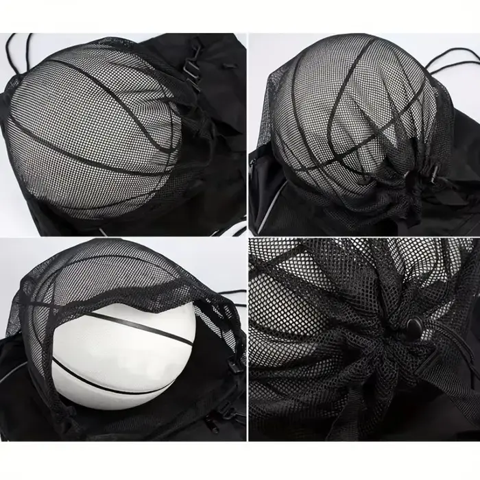 Sac à dos portable à cordon de serrage en maille pour ballons de basketball