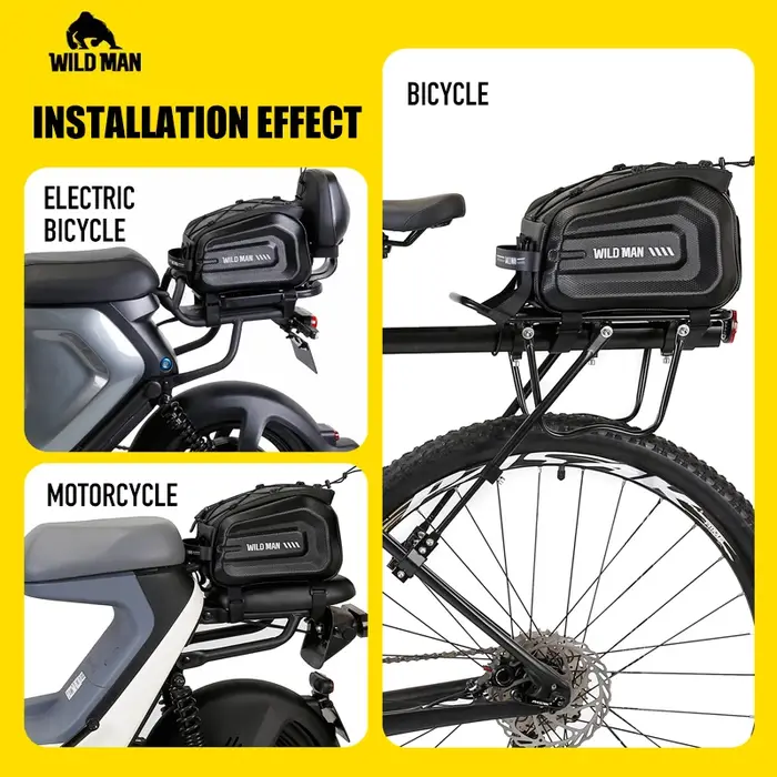 WILD MAN-Sac de vélo électrique pour étagère arrière