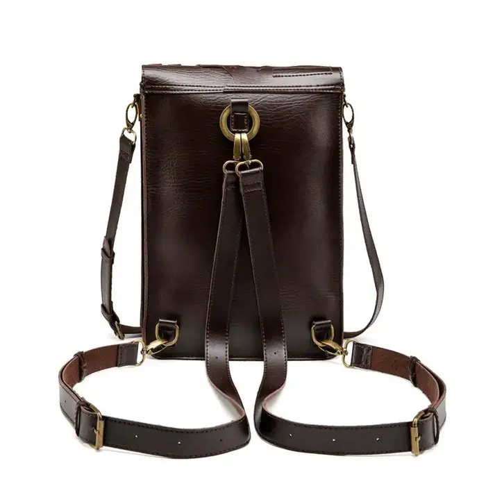 Steampunk – sac à dos rétro Gear, sac à livres Vintage en cuir Pu, sac à bandoulière étanche avec fermetures éclair et Rivets métalliques