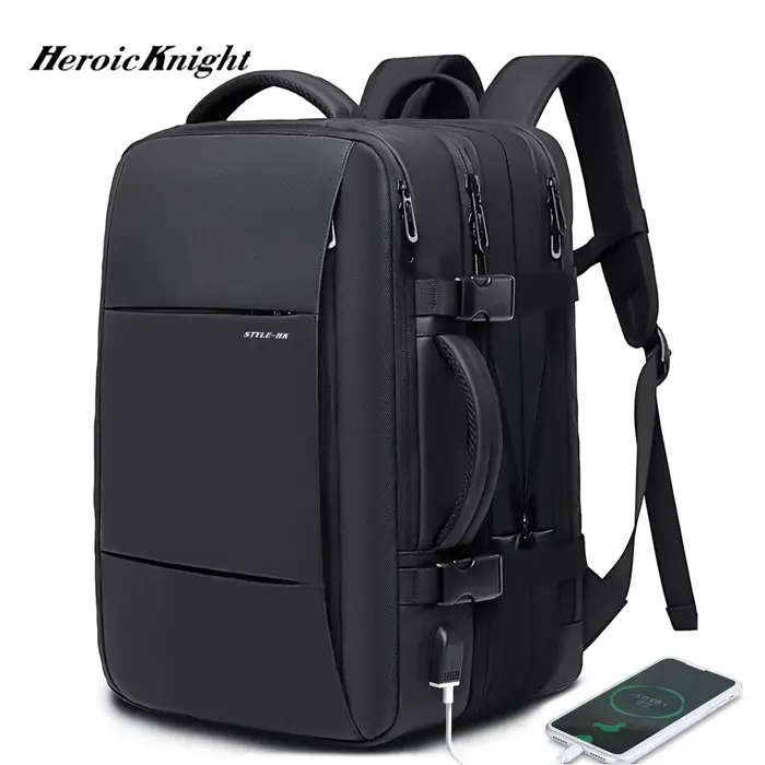 Heroic Knight sac à dos de voyage hommes sac à dos d'affaires école extensible USB sac grande capaci