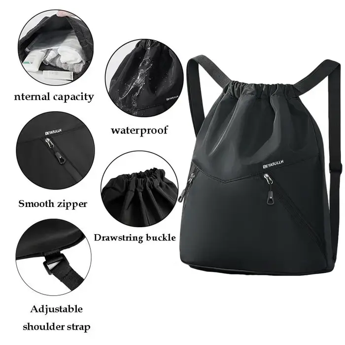 Sac à dos de sport imperméable avec cordon de serrage pour basketball